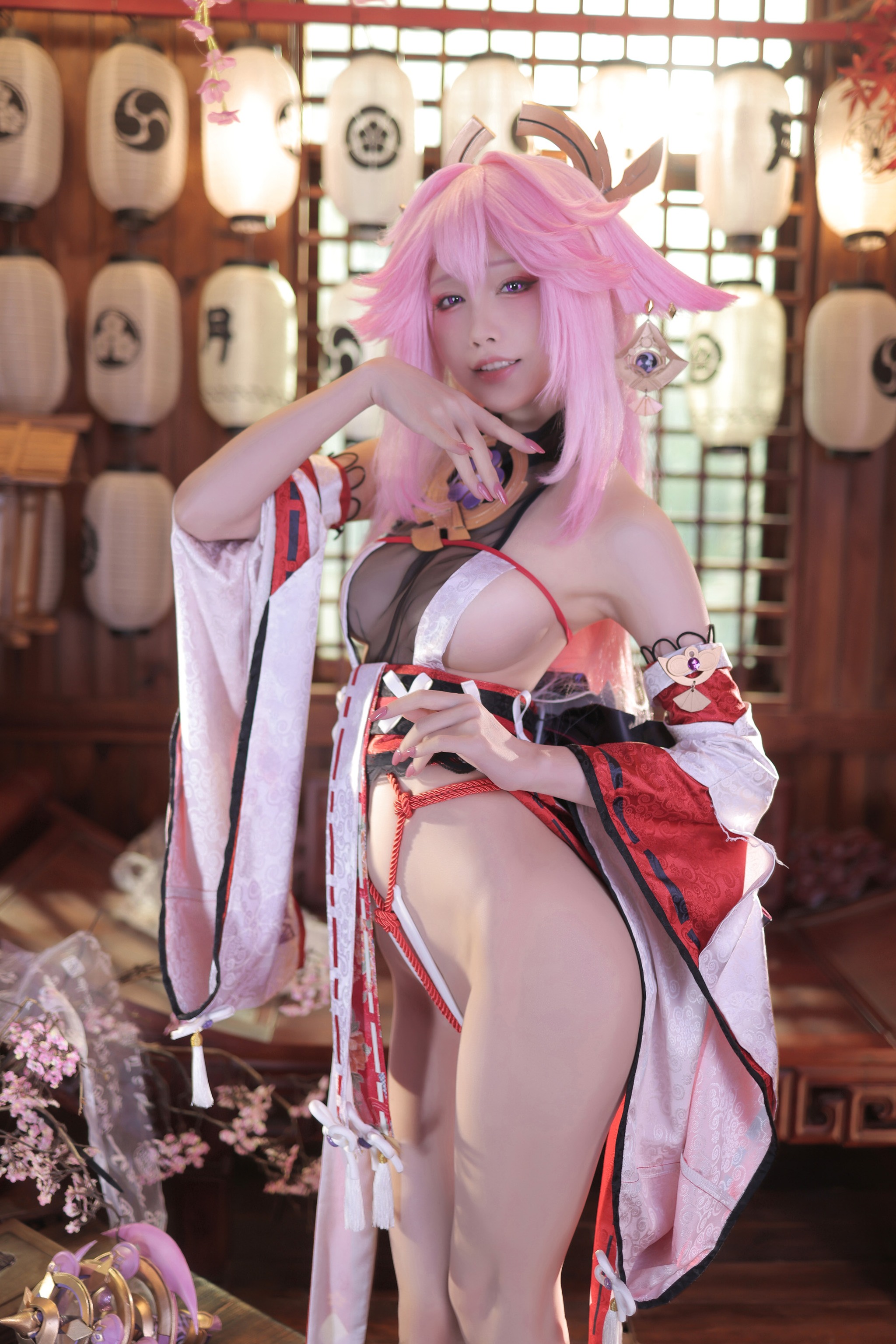 图片[1]-水淼Aqua – NO.132 原神-新版八重神子[93P]-XikXak
